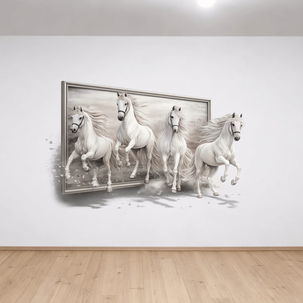 druk ścienny 3D konie na ścianie nowoczesna dekoracja wnętrza Dolny Śląsk