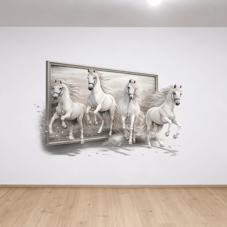 druk ścienny 3D konie na ścianie nowoczesna dekoracja wnętrza Dolny Śląsk