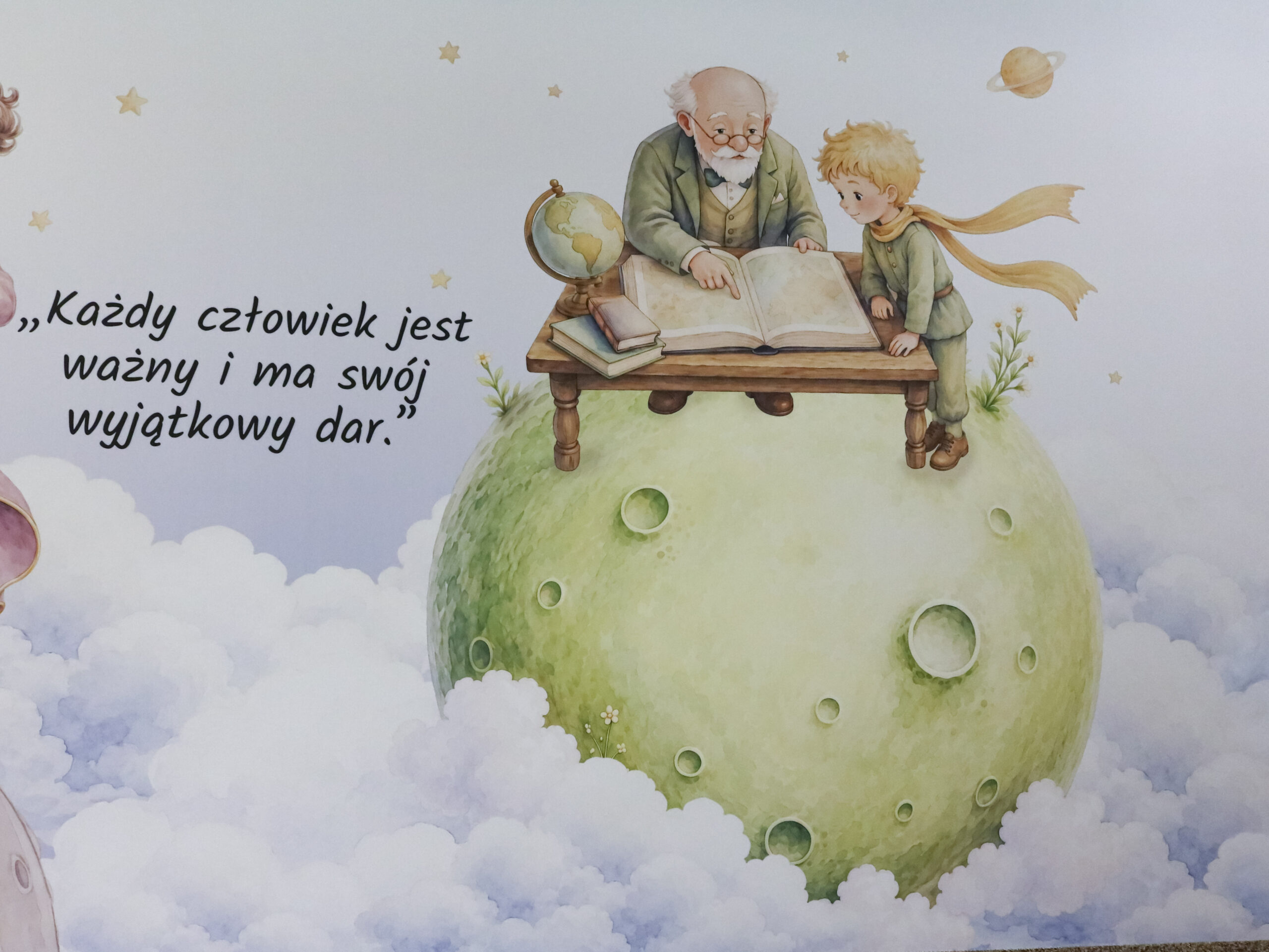 Geograf – druk ścienny UV inspirowany Małym Księciem